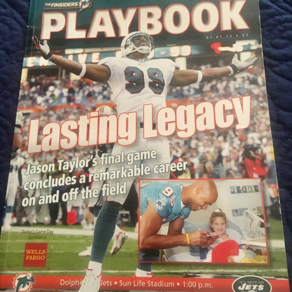 Jason Taylor Miami Dolphins Final game (vs Jets ) playbook